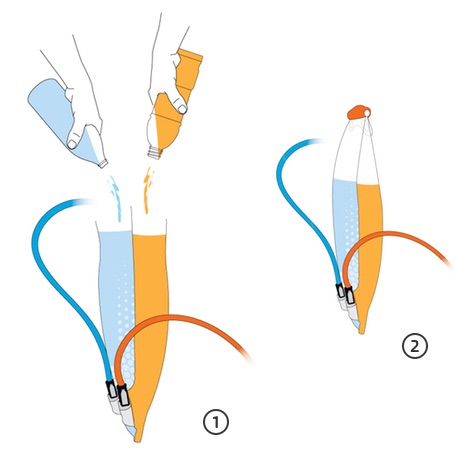 Dvide Hydration System Filling Drawing 2 in one drinks